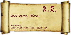Wohlmuth Róza névjegykártya
